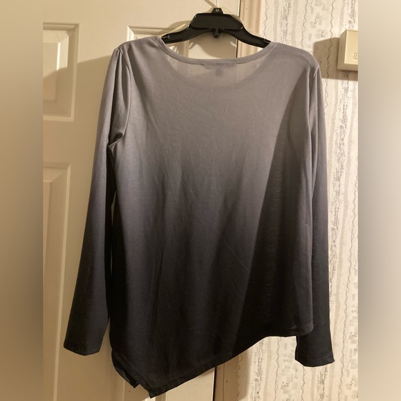 Ladies Size Medium Zac & Rachel Asymmetric Black and Grey  Long Sleeve Top - Picture 4 of 11